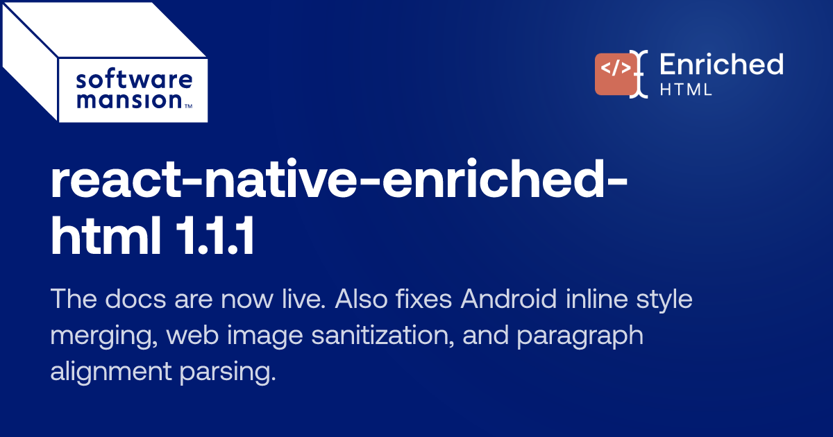 react-native-enriched-html 1.1.1 release card